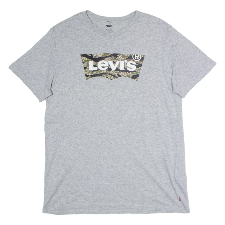 LEVI'S Mens T-Shirt Grey Crew Neck L