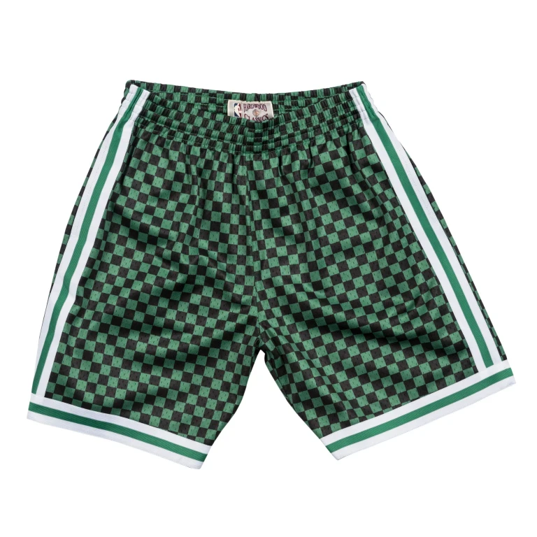 Men's NBA Checked Swingman Shorts Boston Celtics Green