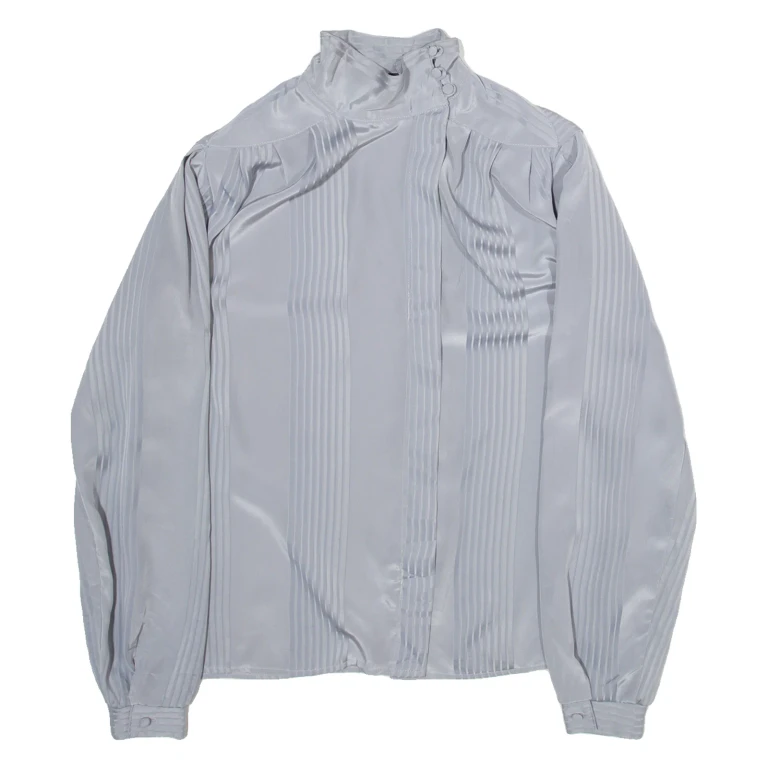 EZ STREET Womens Blouse Grey Long Sleeve Striped S