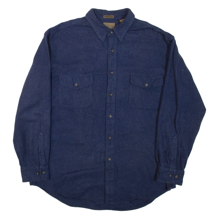 ST.JOHN'S BAY Mens Plain Shirt Blue Long Sleeve XL