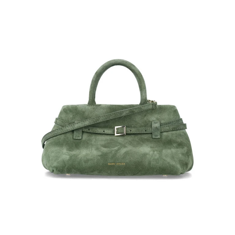Le Cambon 25 Green Suede Bag Velvet Calf Leather Shoulder