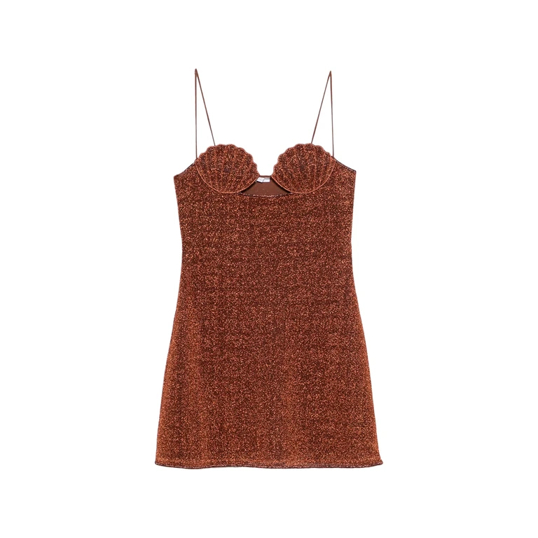 Oséree Lumière Shell Metallic-effect Mini Dress