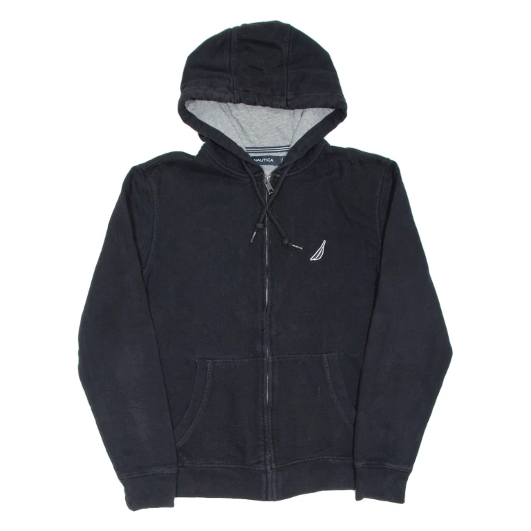 NAUTICA Womens Black Hoodie Full Zip S