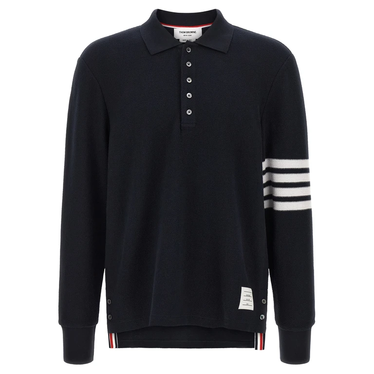 Thom Browne Blue Cotton Polo Shirt - Men