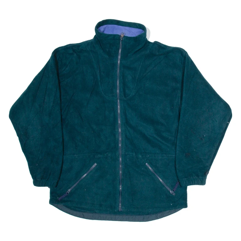 COLUMBIA Womens Fleece Green 1/4 Zip Tight Knit M