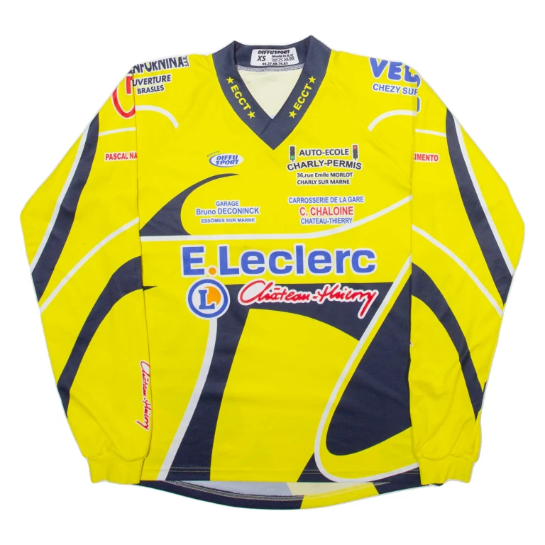 DIFFUSPORT Mens Jersey Yellow Long Sleeve V-Neck XS