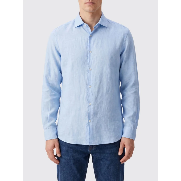 Slim Fit Casual Shirt in Pure Linen with French Collar (202AS0680753A)