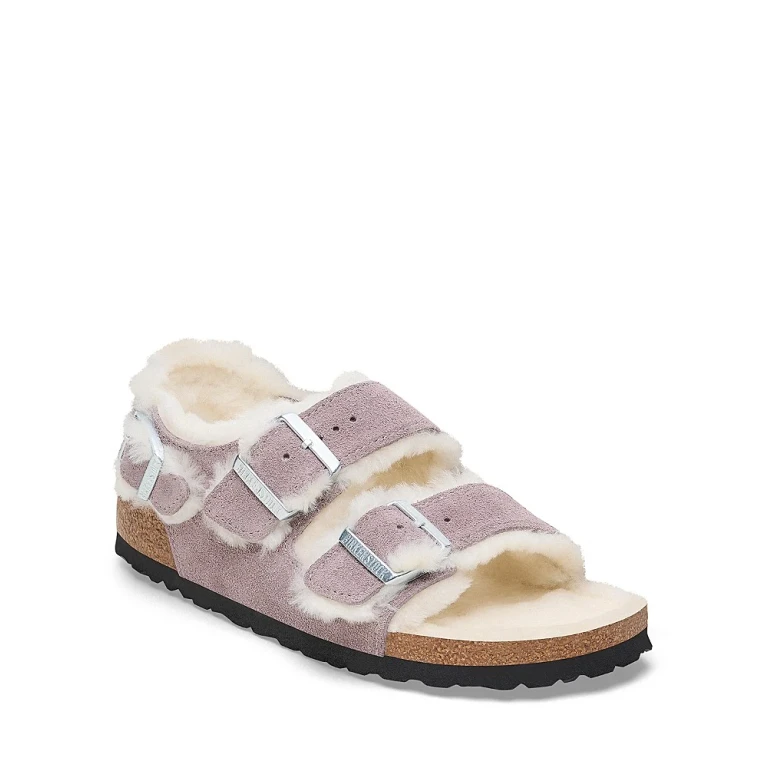 Milano Double Buckle Shearling Lined Sandals
