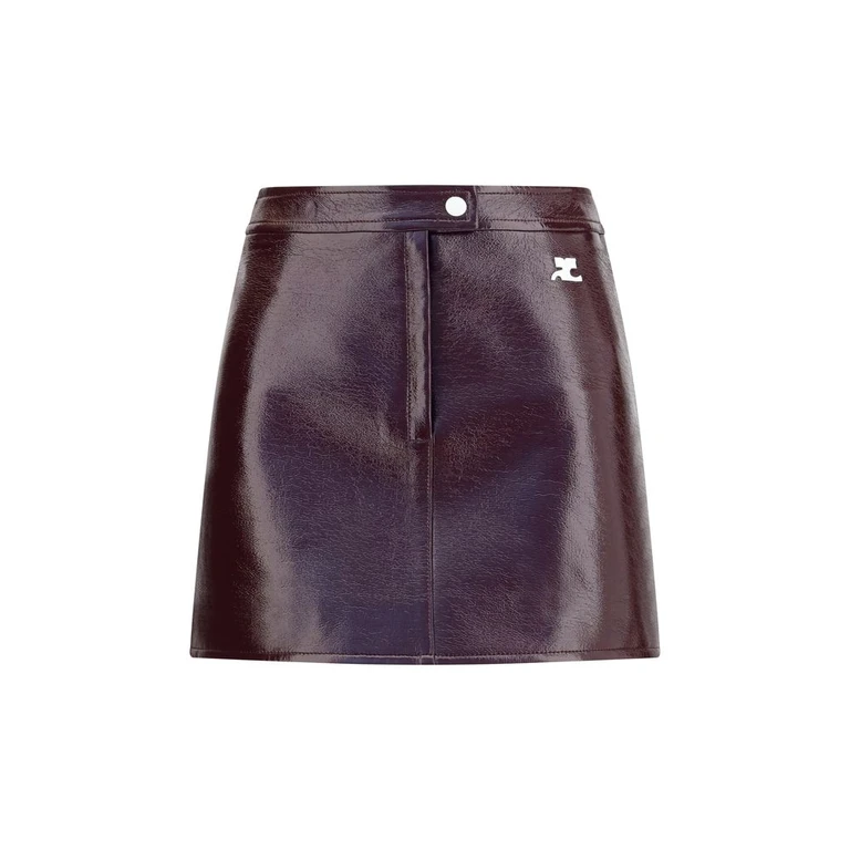 CourrèGes Bordeaux Cotton Mini Skirt - Women