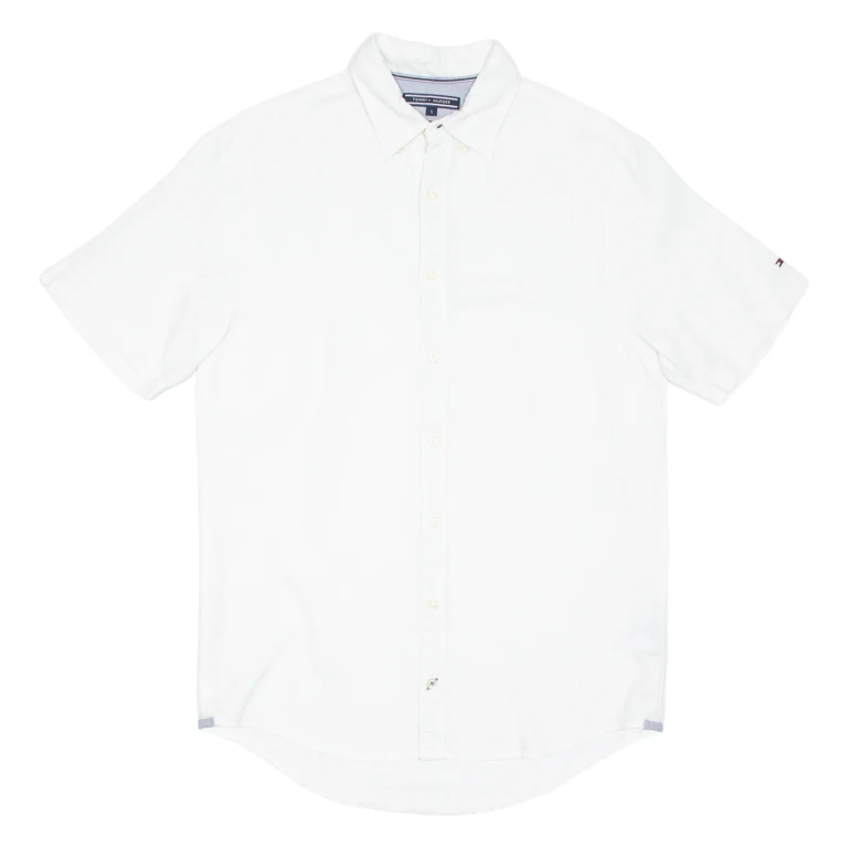 TOMMY HILFIGER Mens Plain Shirt White S