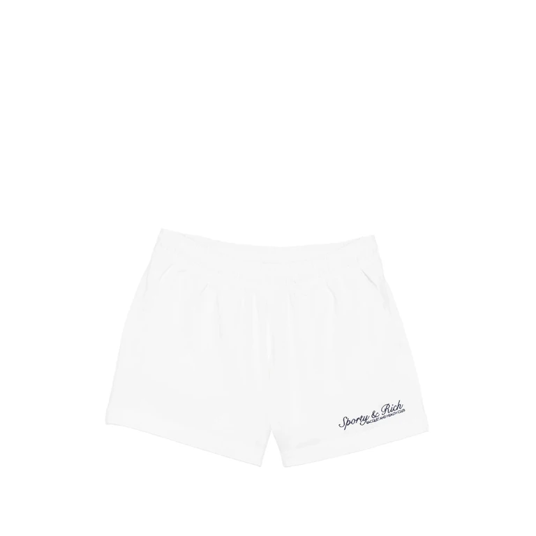 Sporty & Rich Logo-embroidered Elasticated Shorts