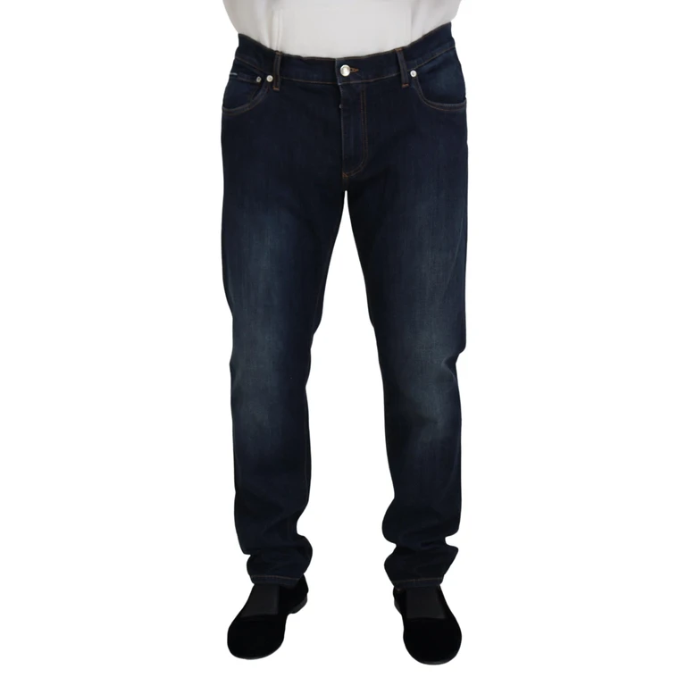 Dolce & Gabbana Blue Cotton Straight Fit Casual Denim Jeans Elastane Clothing - Men