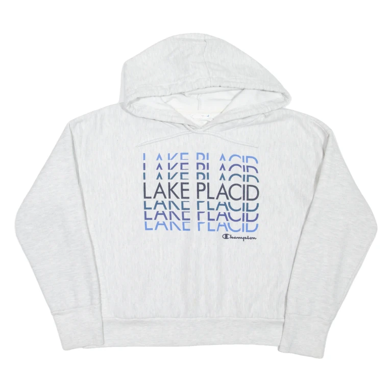 CHAMPION REVERSE WEAVE Lake Placid Womens Grey Hoodie L