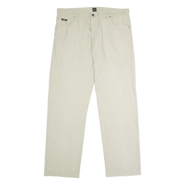 BOSS Montana Mens Trousers Beige Regular Straight W38 L32