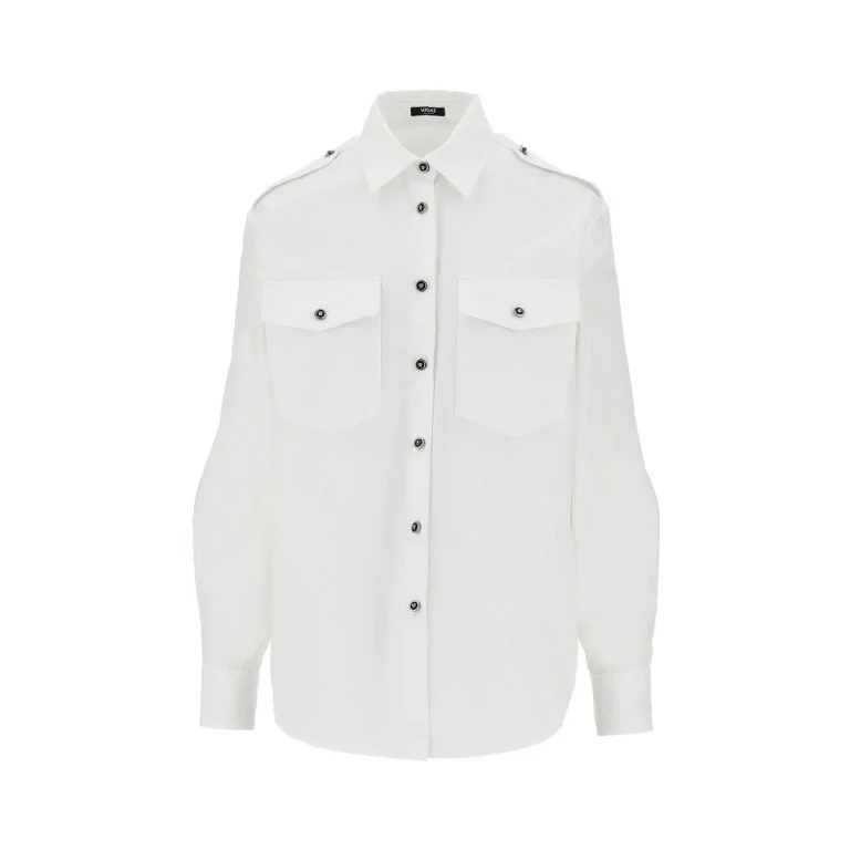 Poplin shirt with Medusa buttons Woman 40