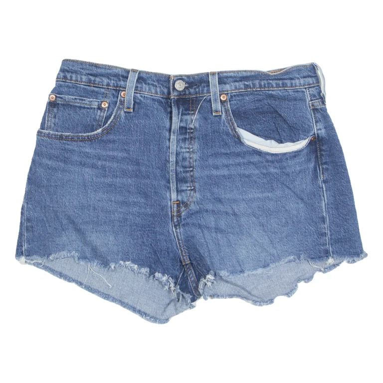 LEVI'S Cut Off 501 Womens Denim Shorts Blue M W31