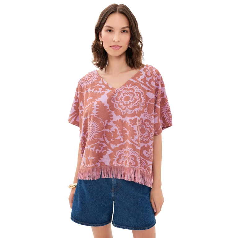 ESSENTIEL ANTWERP Jorlando Towel Jersey V Top Combo2 Violette 1