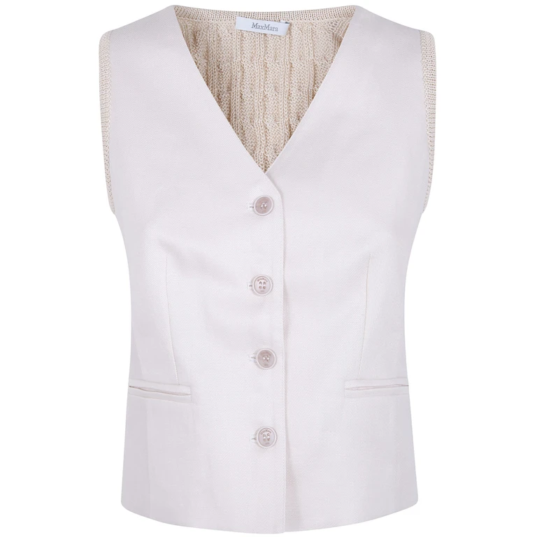 Gilet court en maille de lin Max Mara Calibri