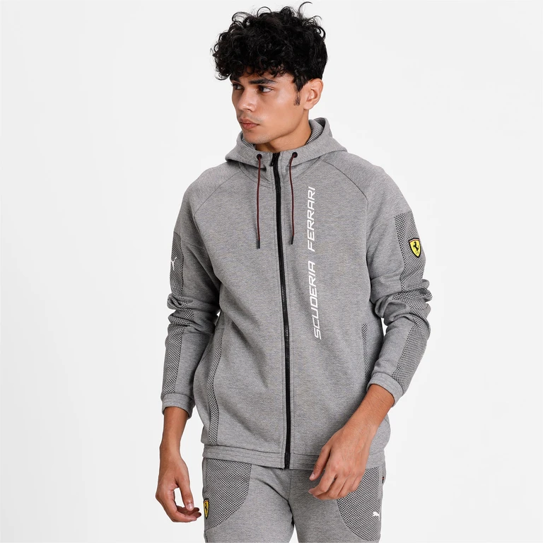 Men's Sf Ferrari Race Hooded Sweat Jacket Jackets