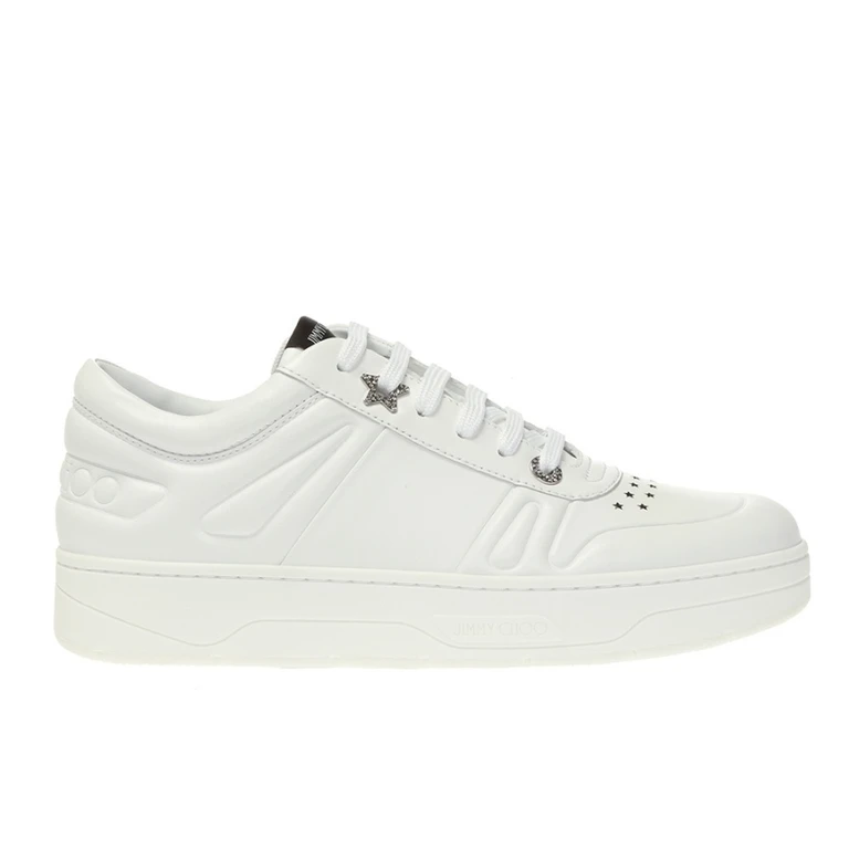 Ladies Hawaii/F White Calf Leather Trainers