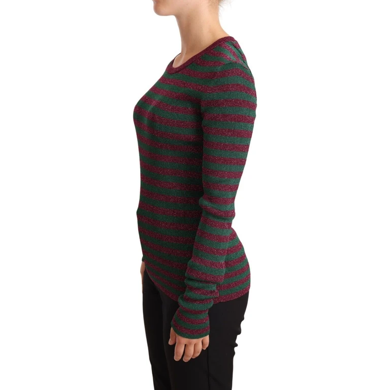 Dolce & Gabbana Multicolor Striped Crew Neck Pullover Sweater Viscose Clothing - Women