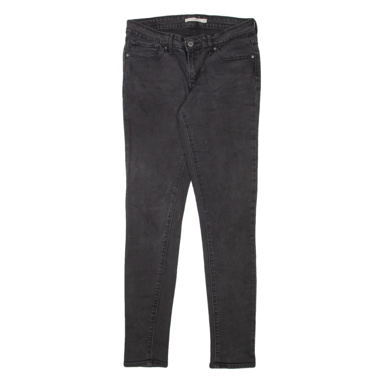 LEVI'S 711 Womens Jeans Black Slim Skinny Denim W29 L31
