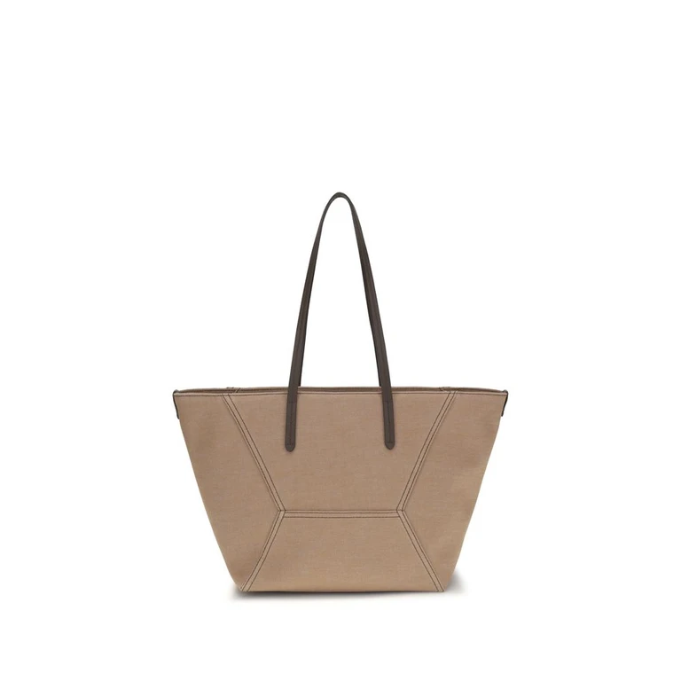 Brunello Cucinelli Beige Cotton Shoulder Bag - Women