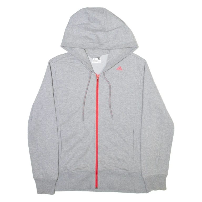 ADIDAS Womens Grey Hoodie Full Zip M