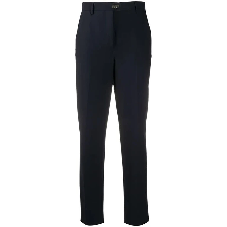 Ferragamo Gancini-Plaque Straight-Leg Trousers