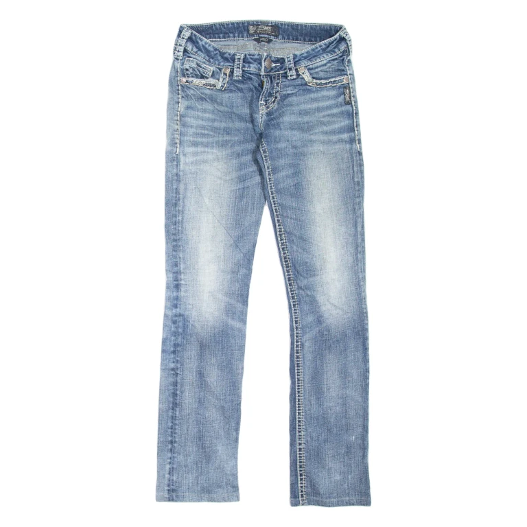 SILVER Aiko Womens Jeans Blue Slim Skinny Stone Wash W26 L32