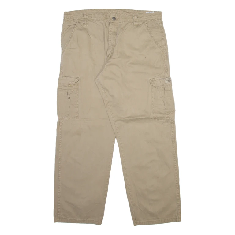 WRANGLER Cargo Mens Trousers Beige Relaxed Straight W36 L30
