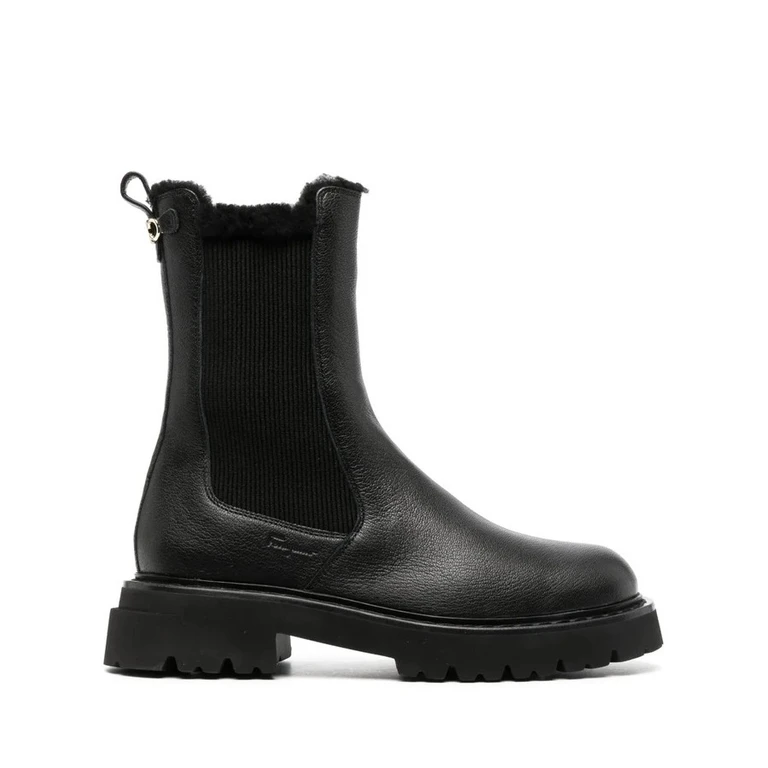 Ferragamo Womens Black Ankle boots Boots, Size 9.5