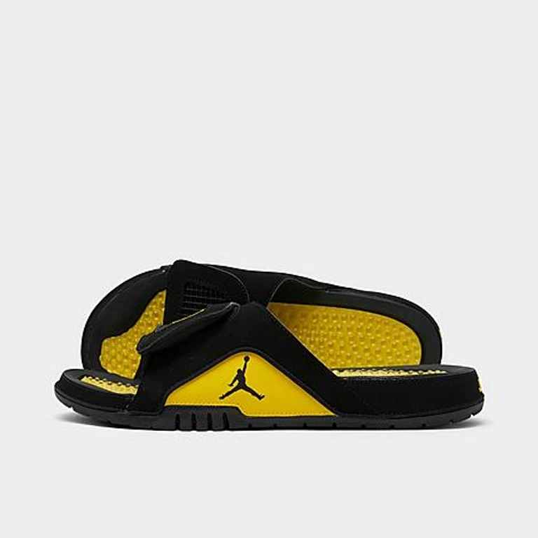 Men's Hydro 4 Retro Slide Sandals in Black/Tour Yellow Size: 7.0