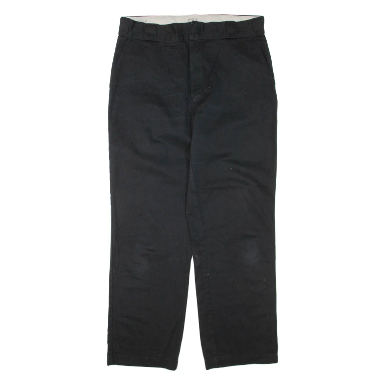DICKIES Womens Trousers Black Regular Straight W34 L30