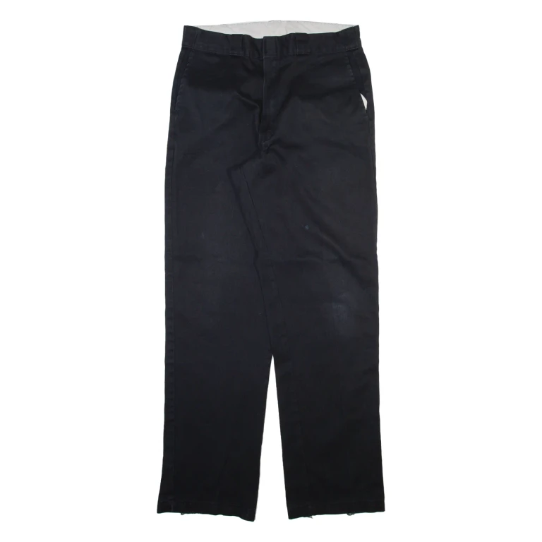 DICKIES Mens Trousers Black Regular Straight W32 L32