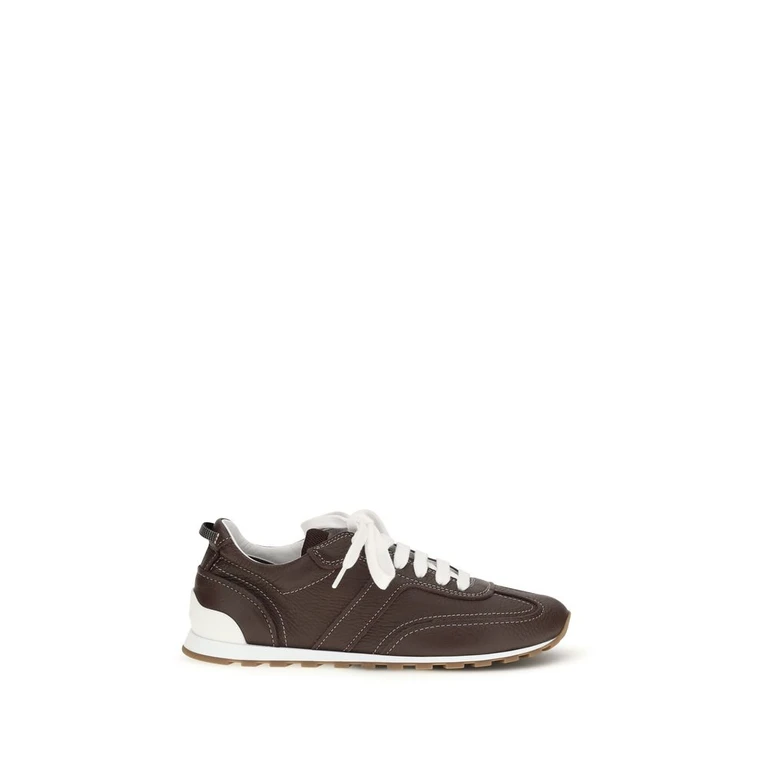 Brunello Cucinelli Brown Calf Leather Bos Taurus Athletic Sneakers - Women