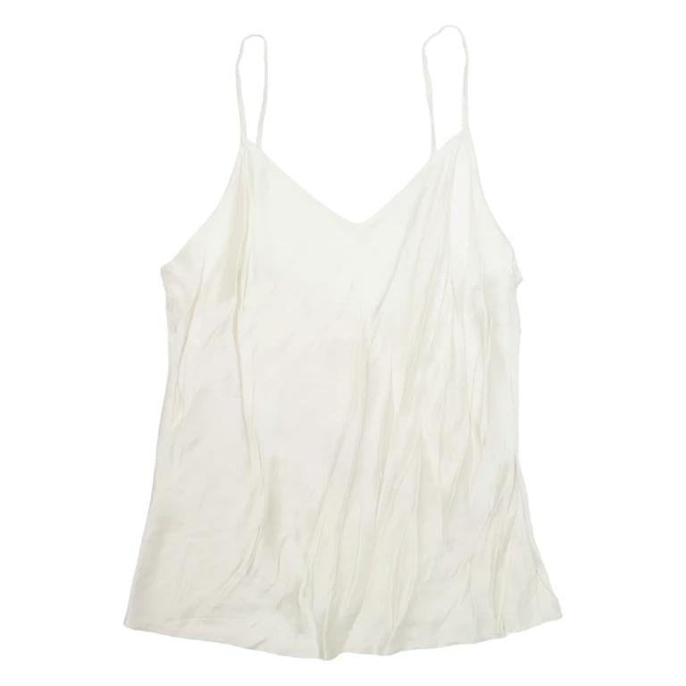 Womens Camisole Vest Cream V-Neck Sleeveless M