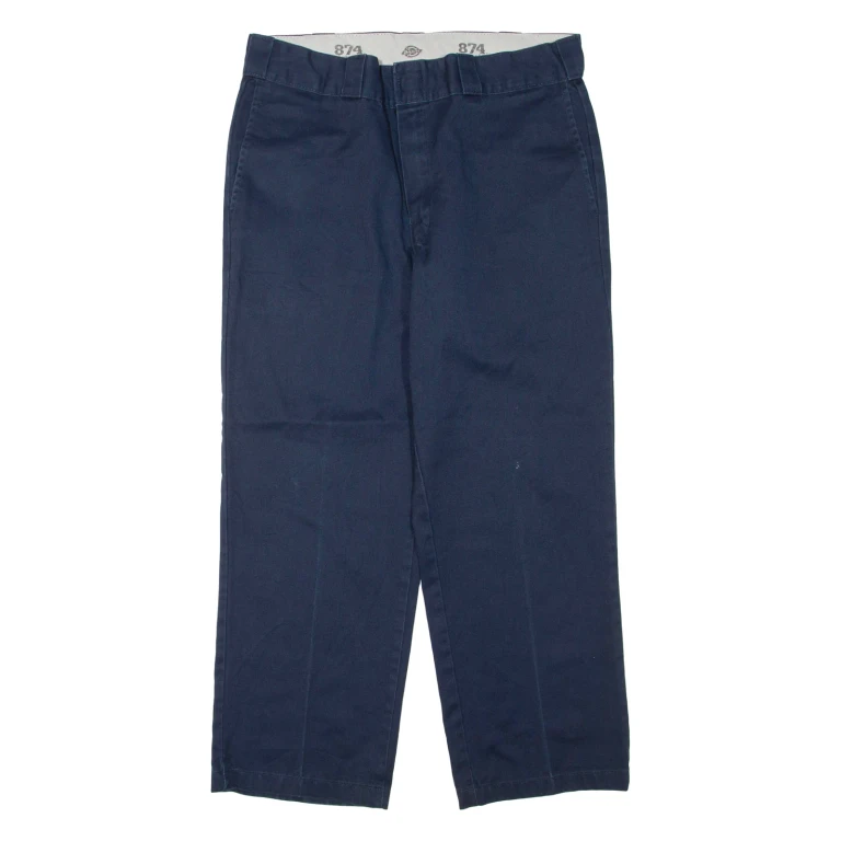 DICKIES Mens Trousers Blue Regular Straight W32 L26