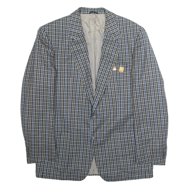 Mens Blazer Jacket Blue Check L