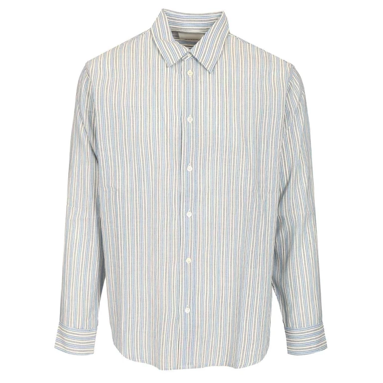 Marant cybilio waffle striped shirt Blue Cotton - Men