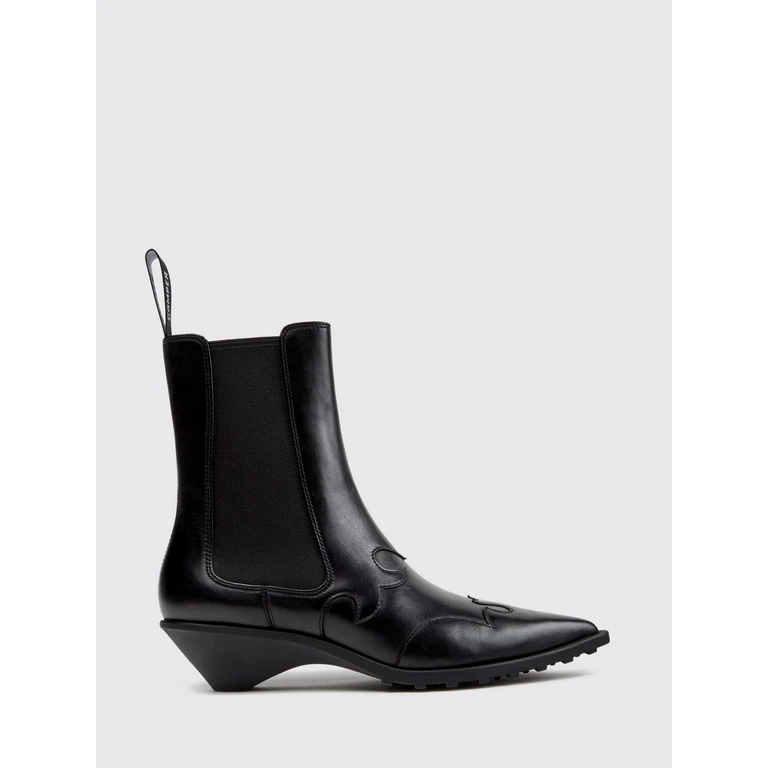 Anita Smooth Leather Chelsea Ankle Boots with Sculptural Low Heel (K400840-001ANITA0)