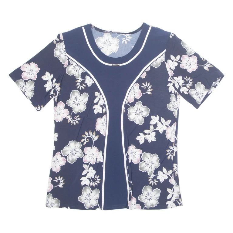 Womens Printed Blouse Blue Floral M
