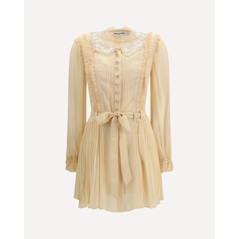 Pleated georgette mini Dress Female 6