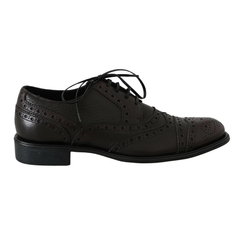Dolce & Gabbana Brown Leather Wingtip Derby Formal Shoes - Men