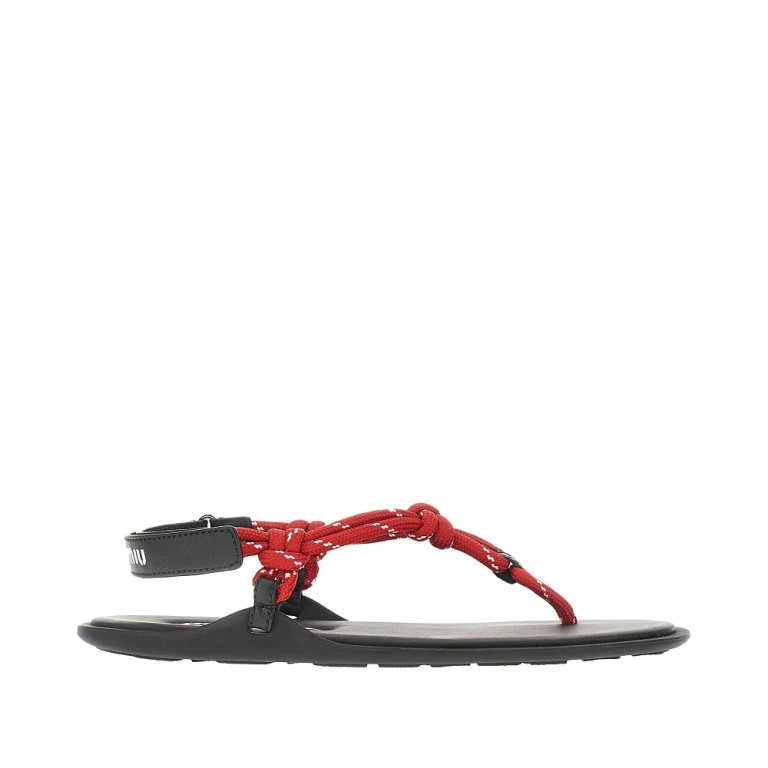 MIU MIU Cord and leather 'Riviere' sandals Woman 38
