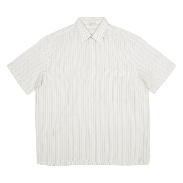 Mens Shirt Beige Striped 2XL