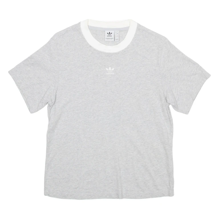 ADIDAS Womens T-Shirt Grey UK 4