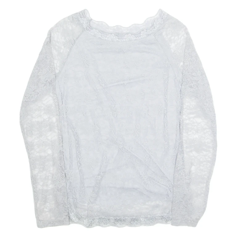 Womens Top Grey Long Sleeve Nylon M