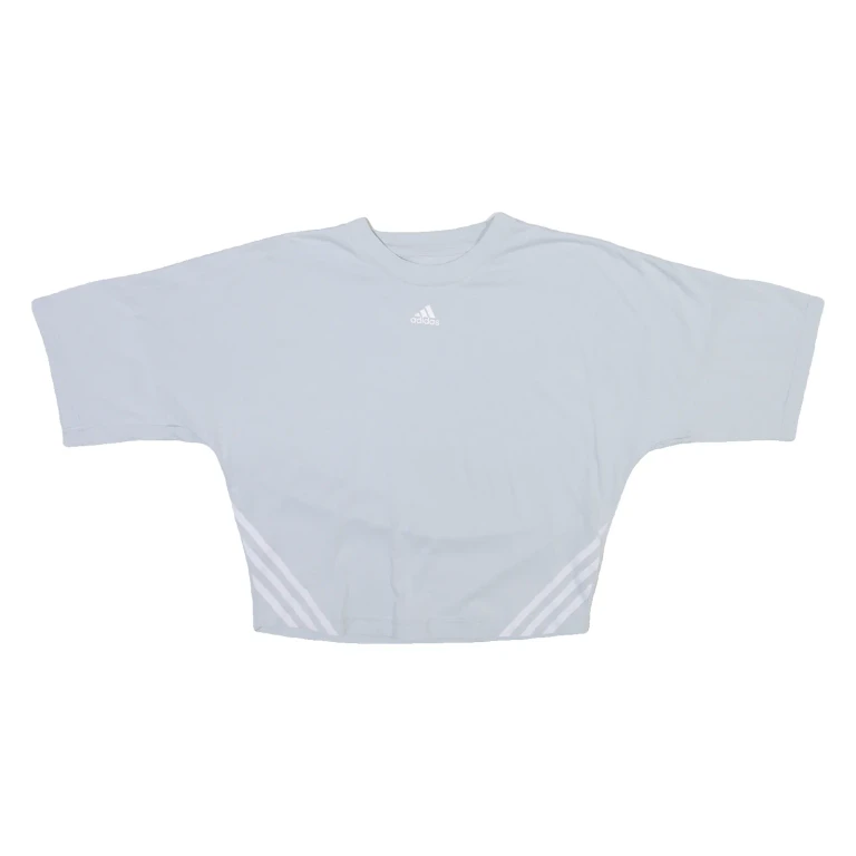 ADIDAS Womens T-Shirt Blue Crew Neck S