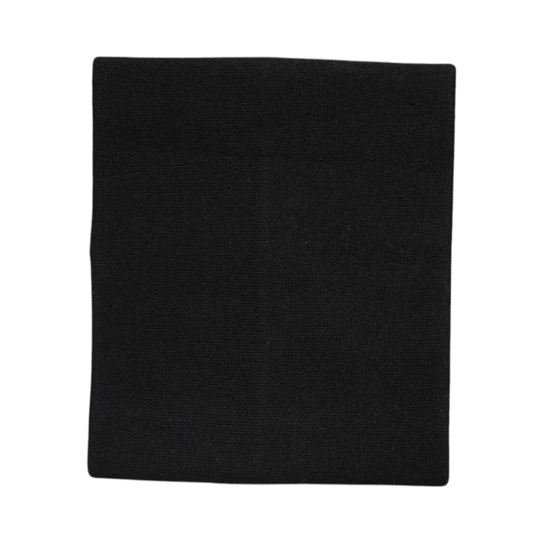 Black Cashmere Knitted Neck Warmer Foulard Scarf - Women